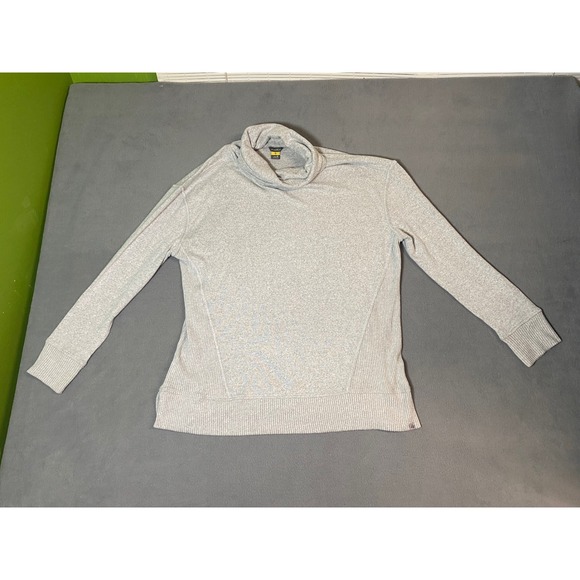 Eddie Bauer Sweaters - Eddie Bauer Travex Womens Cowl Neck Sweater Gray Ribbed Side Panel Size M
